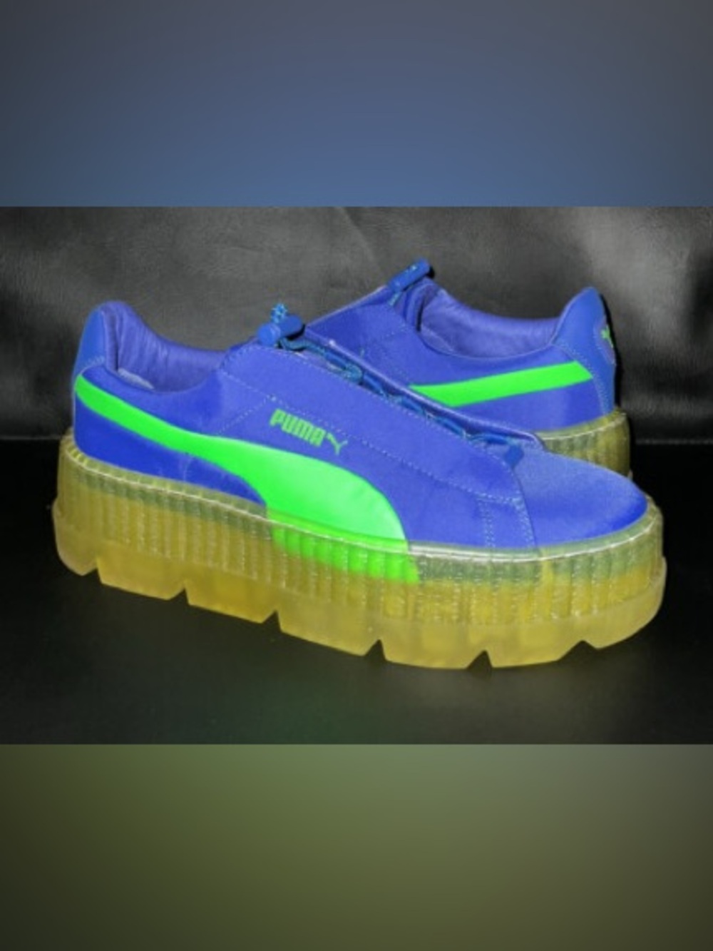 Puma Rihanna Cleated Platform Creeper Surf Fenty Blue Green